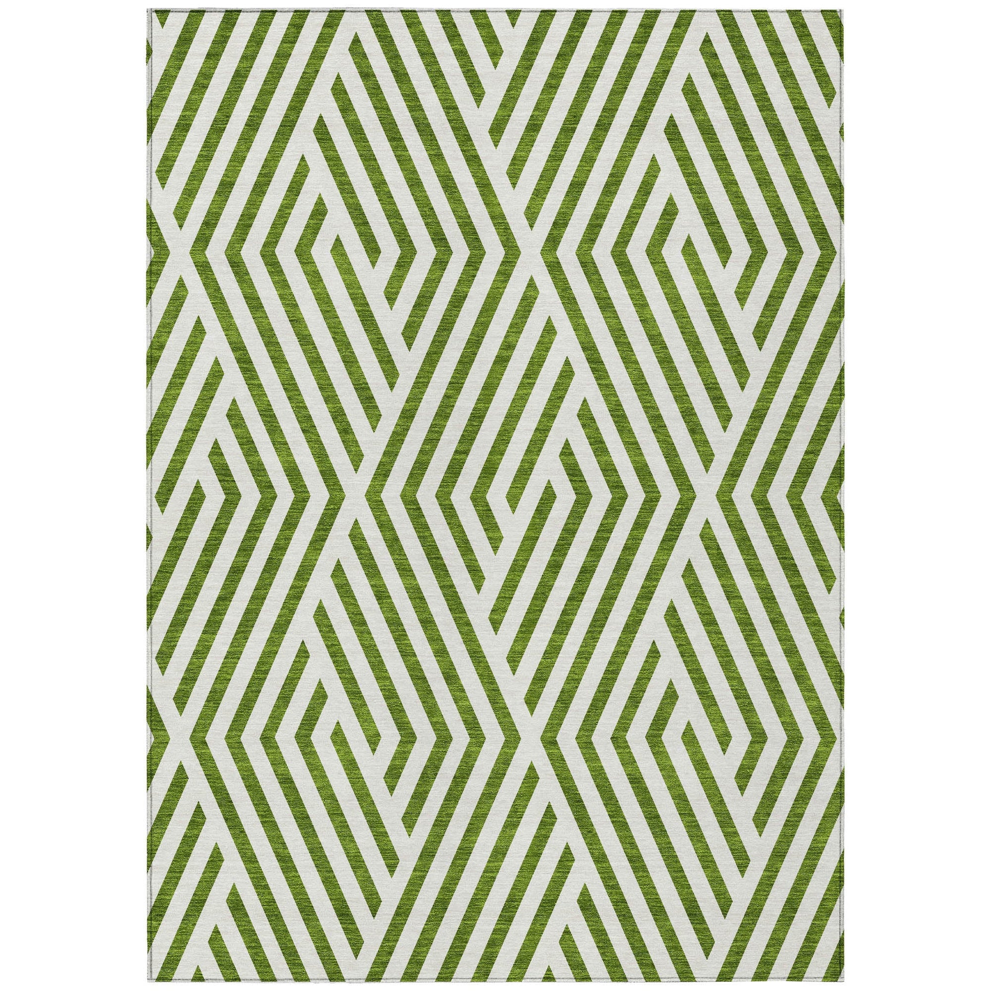Addison Rugs Geometric Olive Washable Indoor-Outdoor Rug