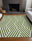 Addison Rugs Geometric Olive Washable Indoor-Outdoor Rug