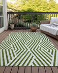 Addison Rugs Geometric Olive Washable Indoor-Outdoor Rug