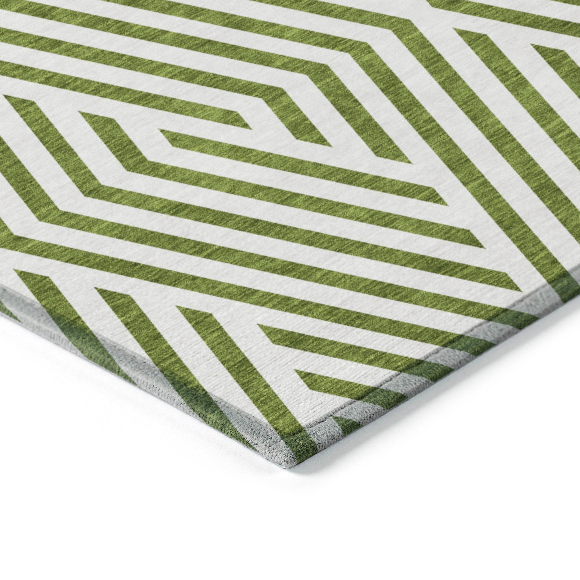 Addison Rugs Geometric Olive Washable Indoor-Outdoor Rug