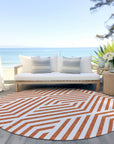 Addison Rugs Geometric Orange Washable Indoor-Outdoor Rug