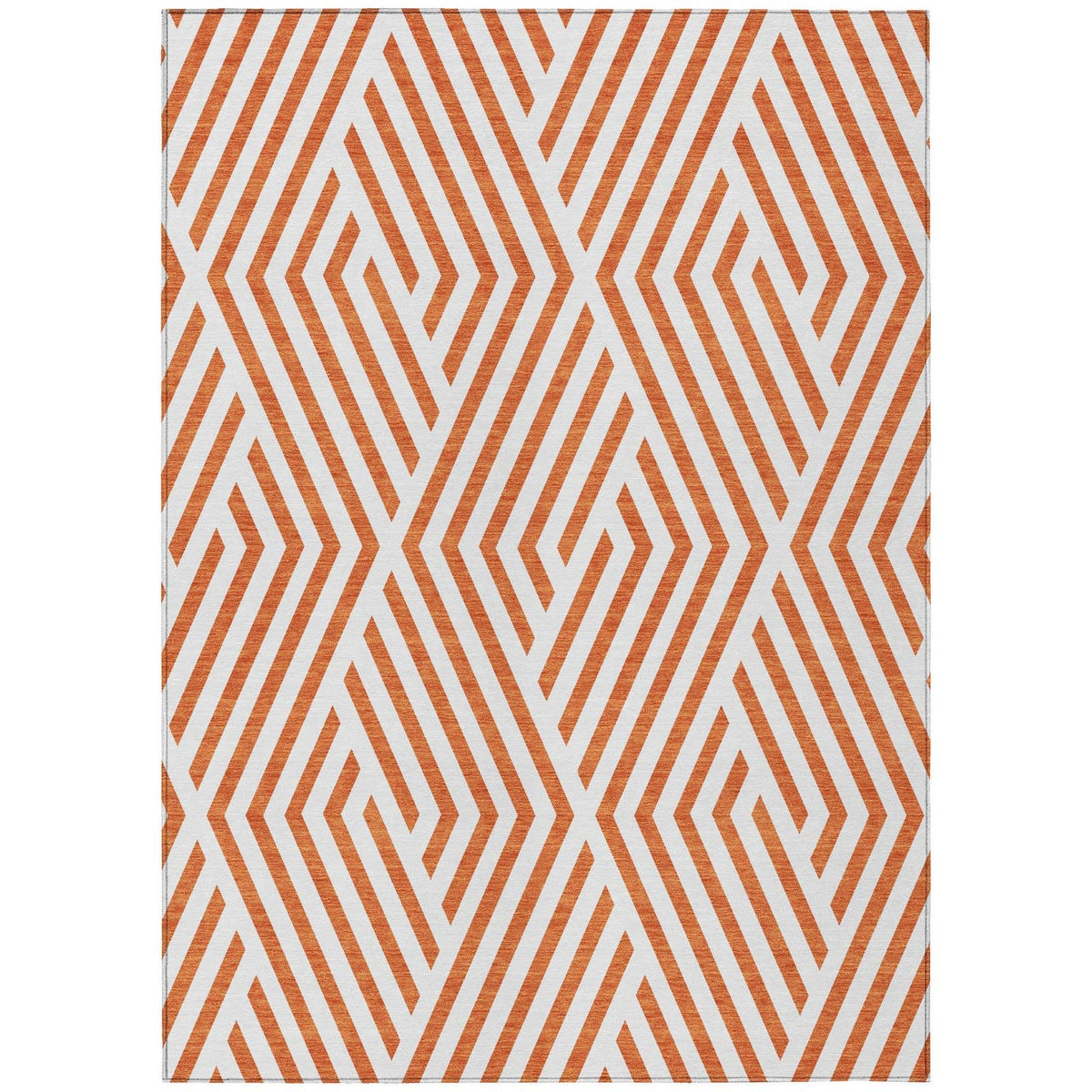 Addison Rugs Geometric Orange Washable Indoor-Outdoor Rug