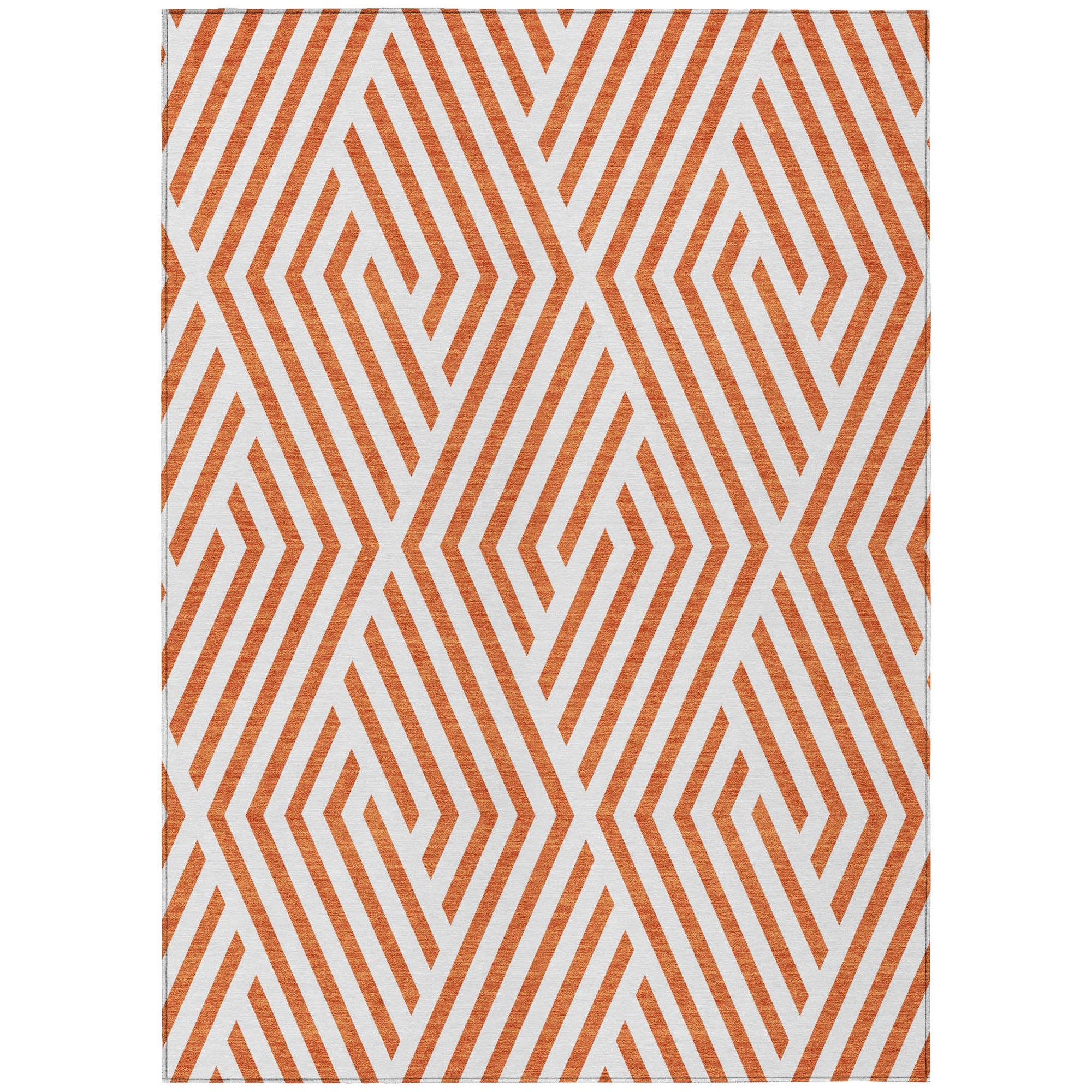 Addison Rugs Geometric Orange Washable Indoor-Outdoor Rug