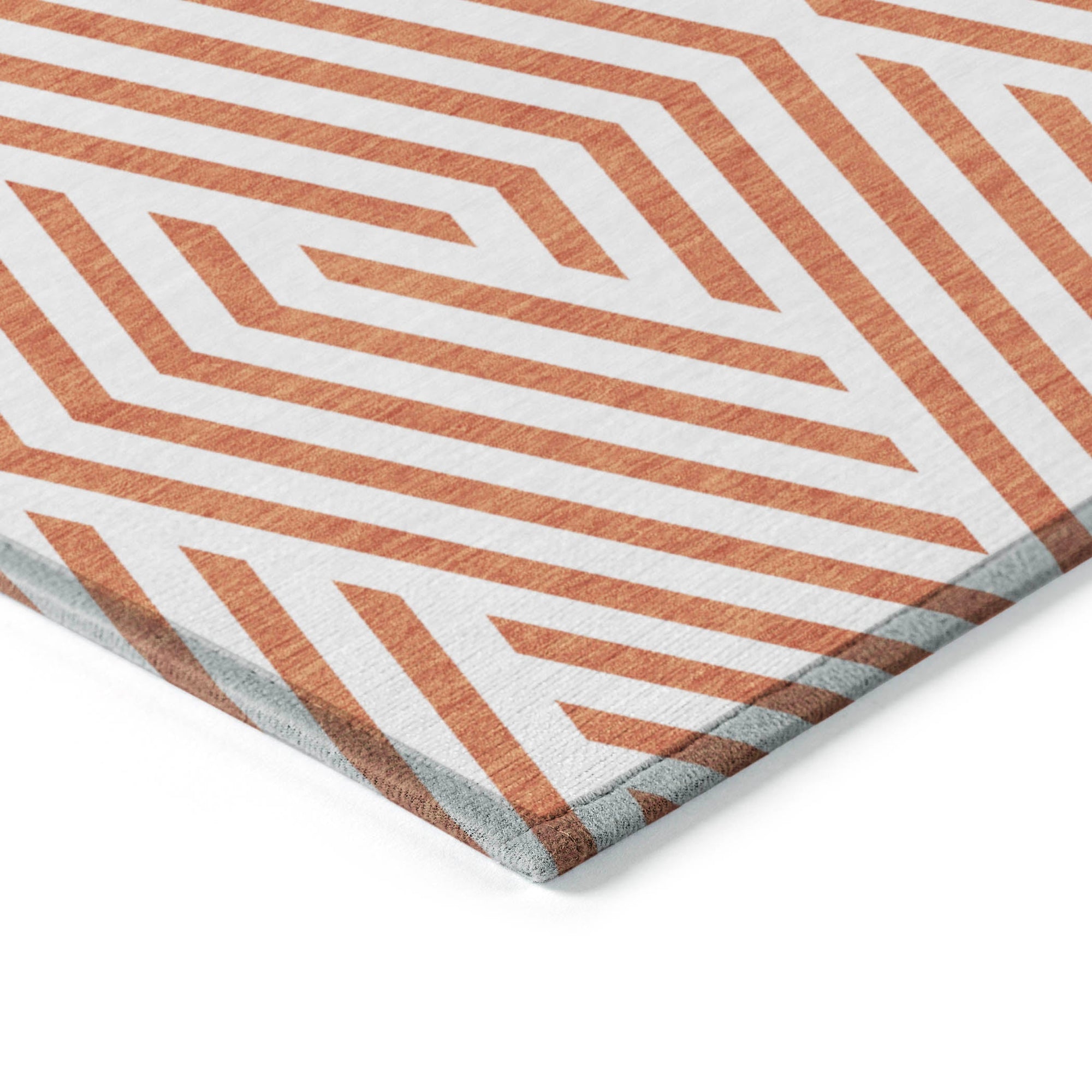 Addison Rugs Geometric Orange Washable Indoor-Outdoor Rug