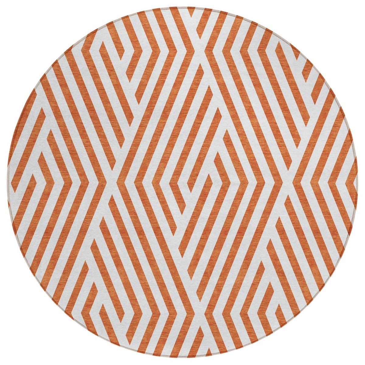 Addison Rugs Geometric Orange Washable Indoor-Outdoor Rug