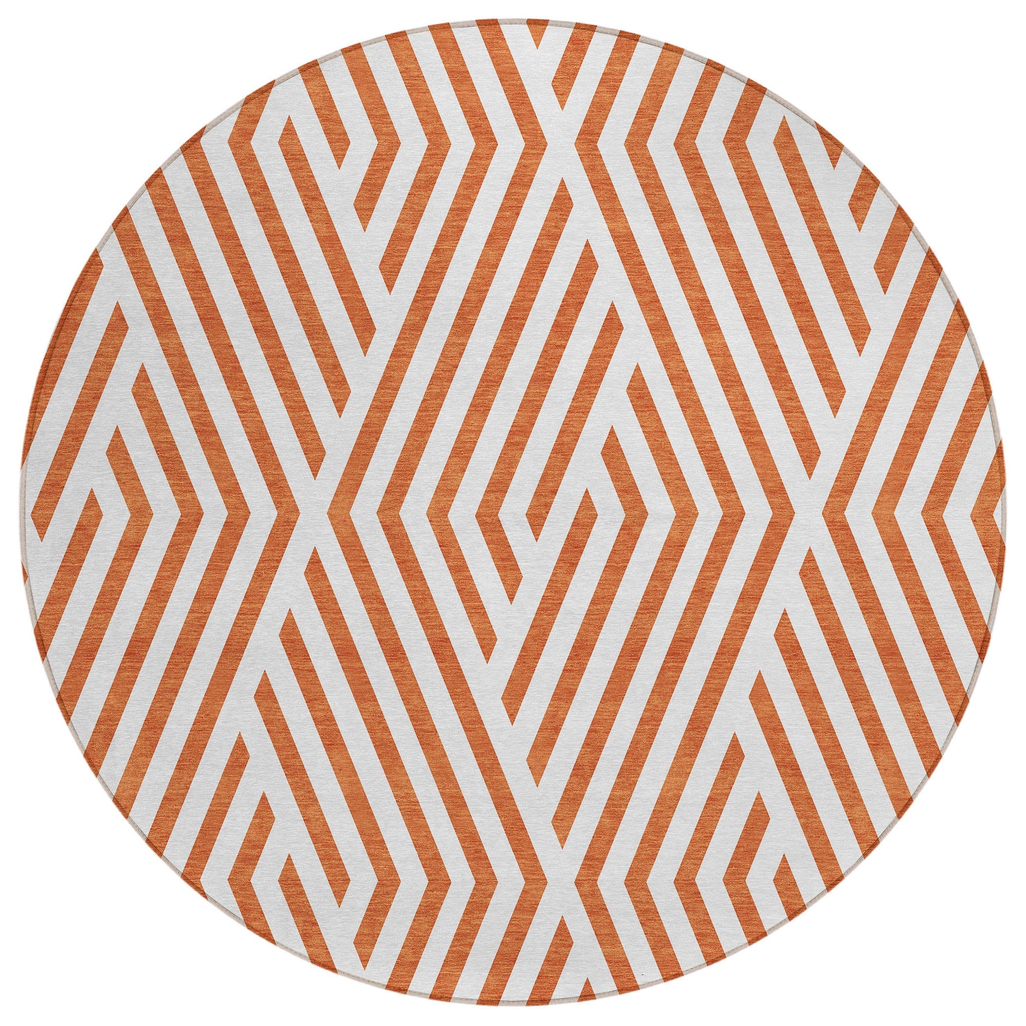 Addison Rugs Geometric Orange Washable Indoor-Outdoor Rug