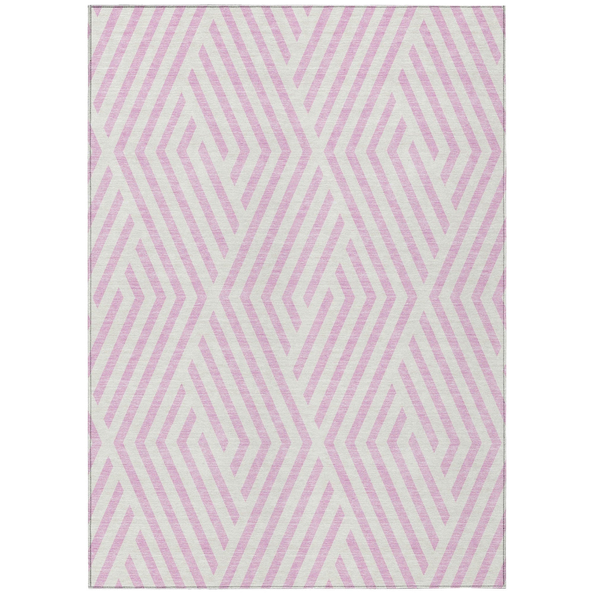 Addison Rugs Geometric Pink Washable Indoor-Outdoor Rug