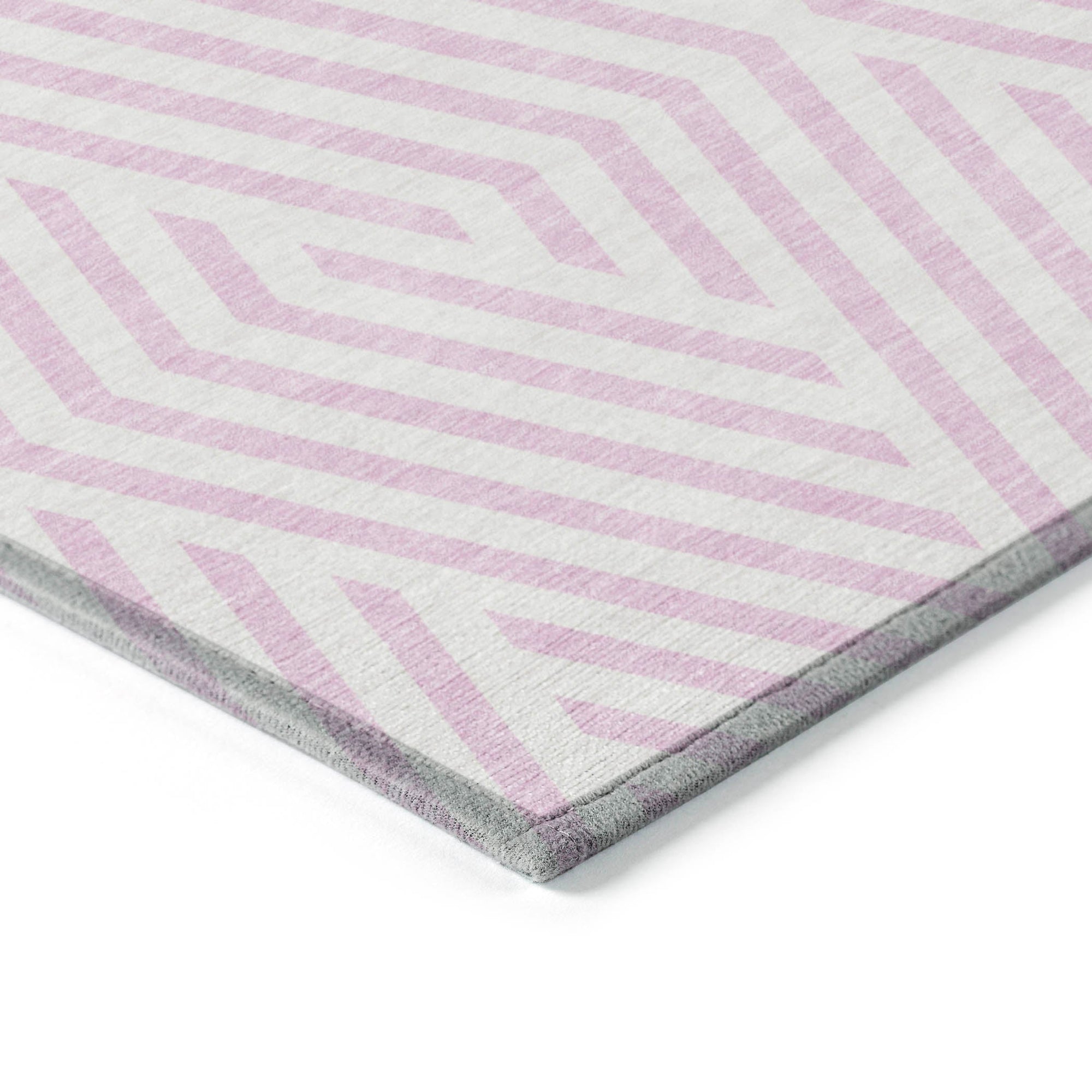 Addison Rugs Geometric Pink Washable Indoor-Outdoor Rug