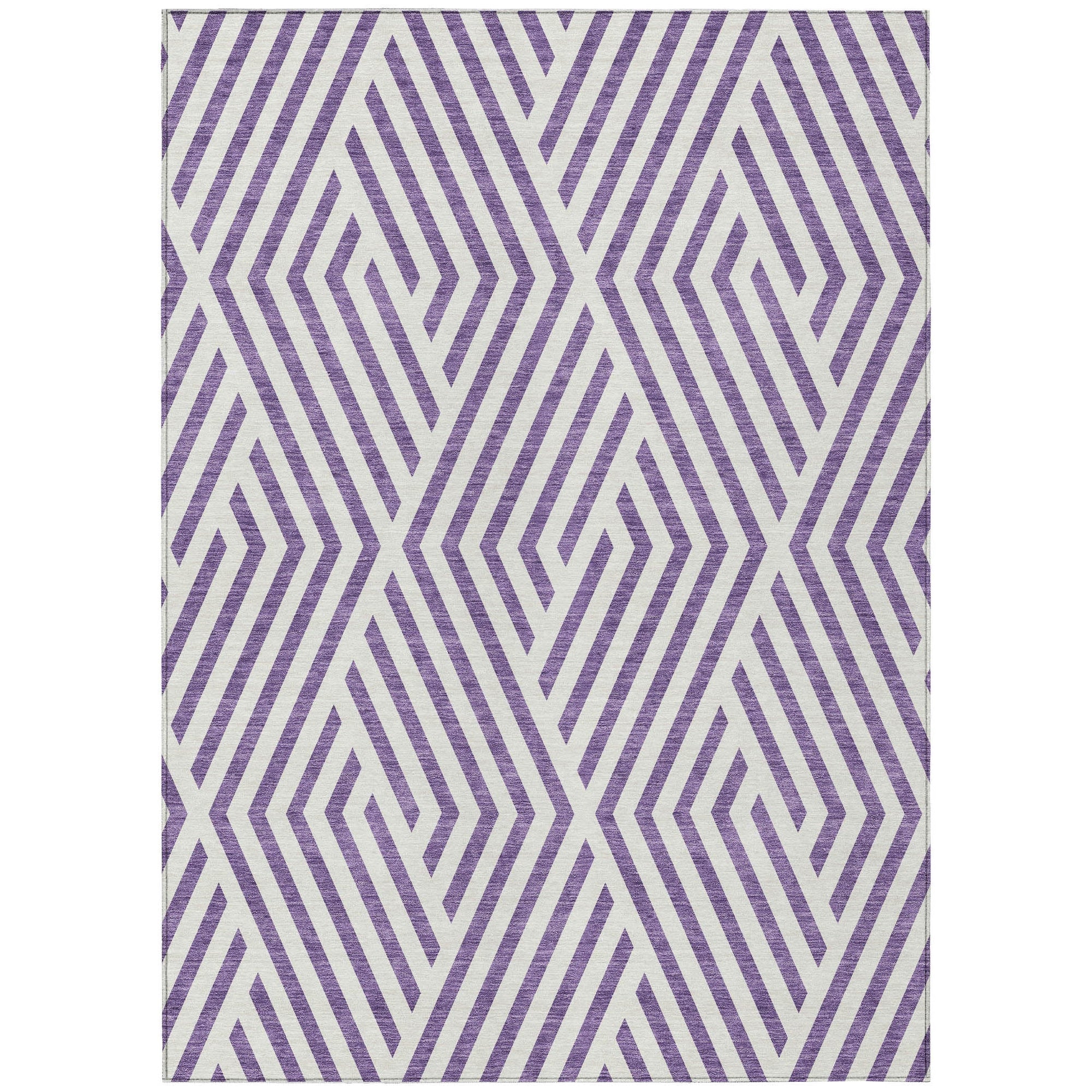 Addison Rugs Geometric Purple Washable Indoor-Outdoor Rug