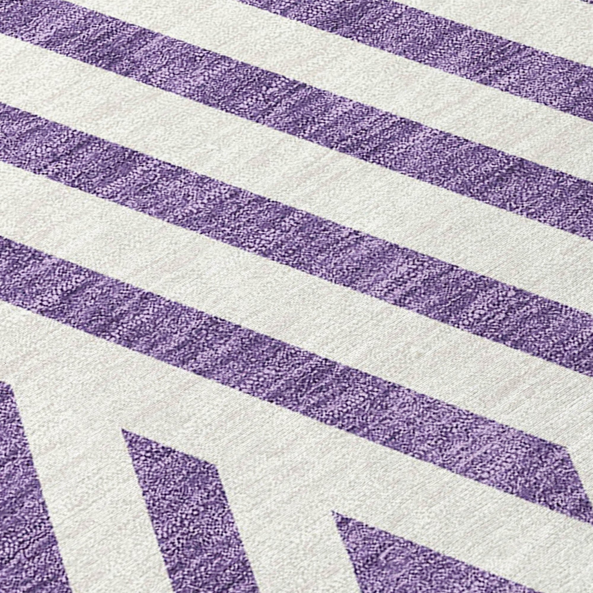 Addison Rugs Geometric Purple Washable Indoor-Outdoor Rug
