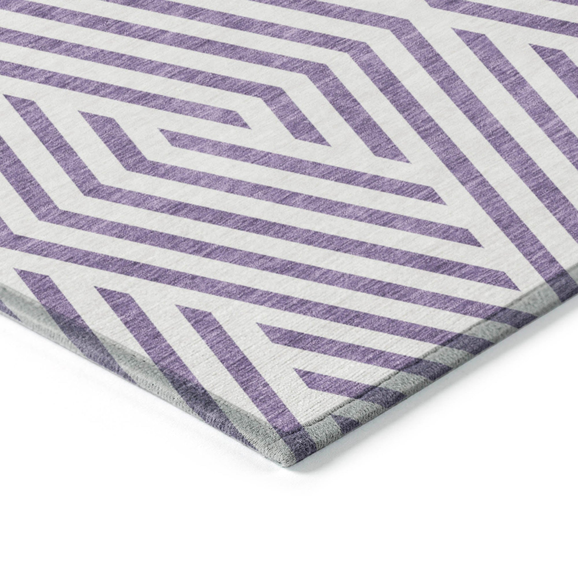 Addison Rugs Geometric Purple Washable Indoor-Outdoor Rug