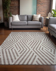 Addison Rugs Geometric Taupe Washable Indoor-Outdoor Rug