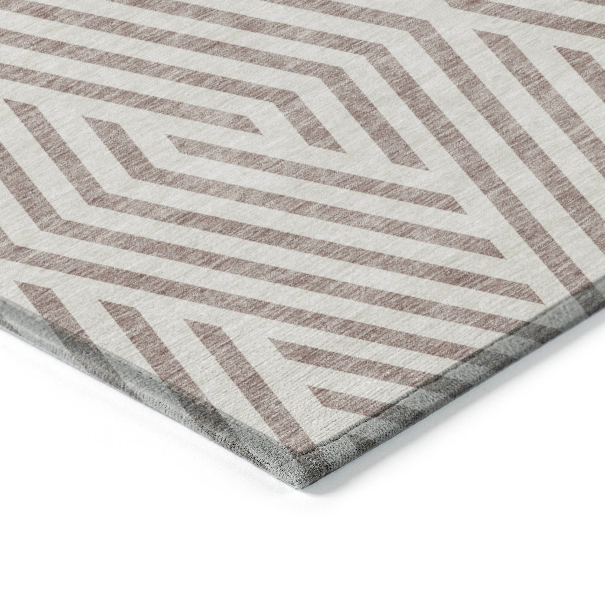 Addison Rugs Geometric Taupe Washable Indoor-Outdoor Rug