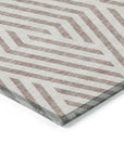 Addison Rugs Geometric Taupe Washable Indoor-Outdoor Rug