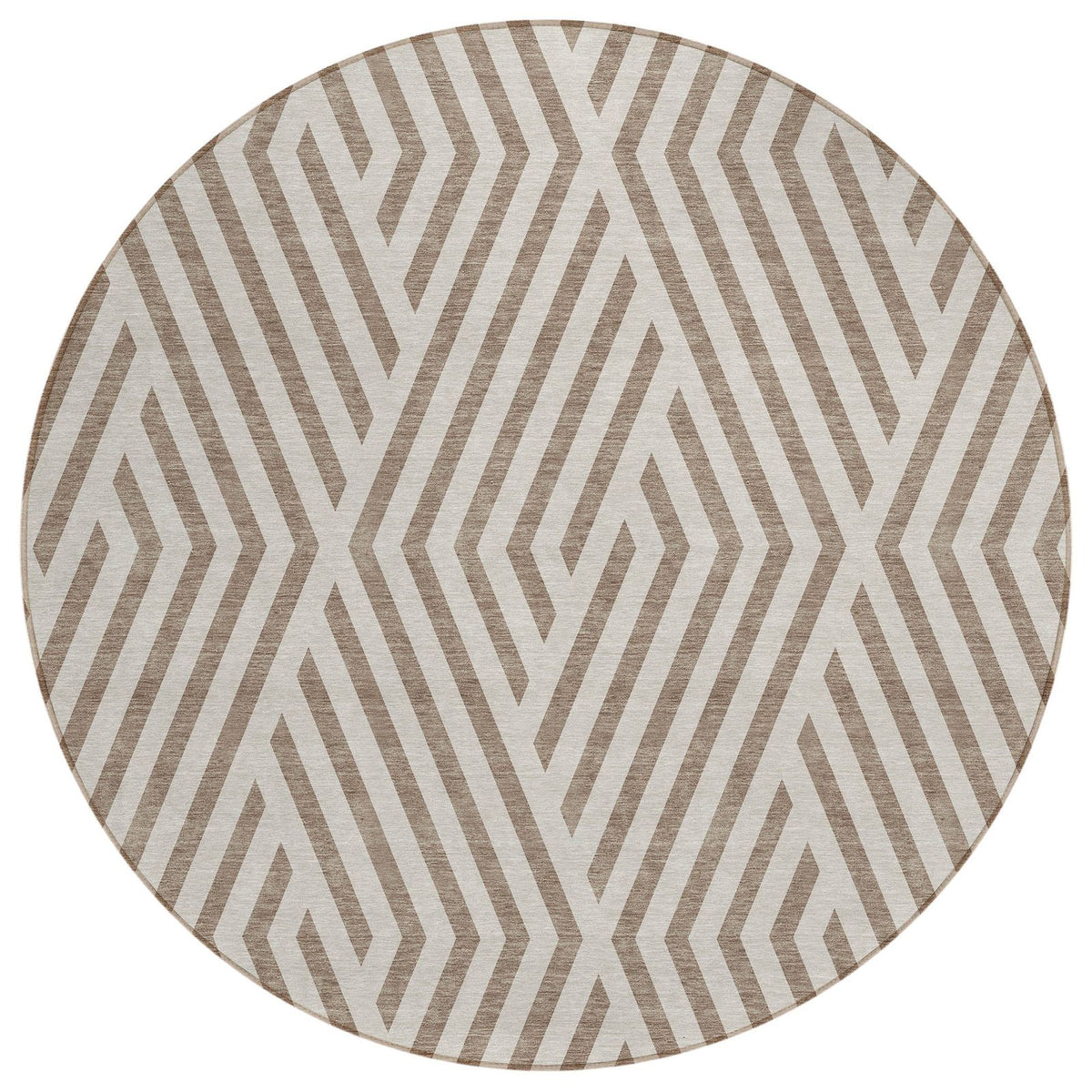 Addison Rugs Geometric Taupe Washable Indoor-Outdoor Rug