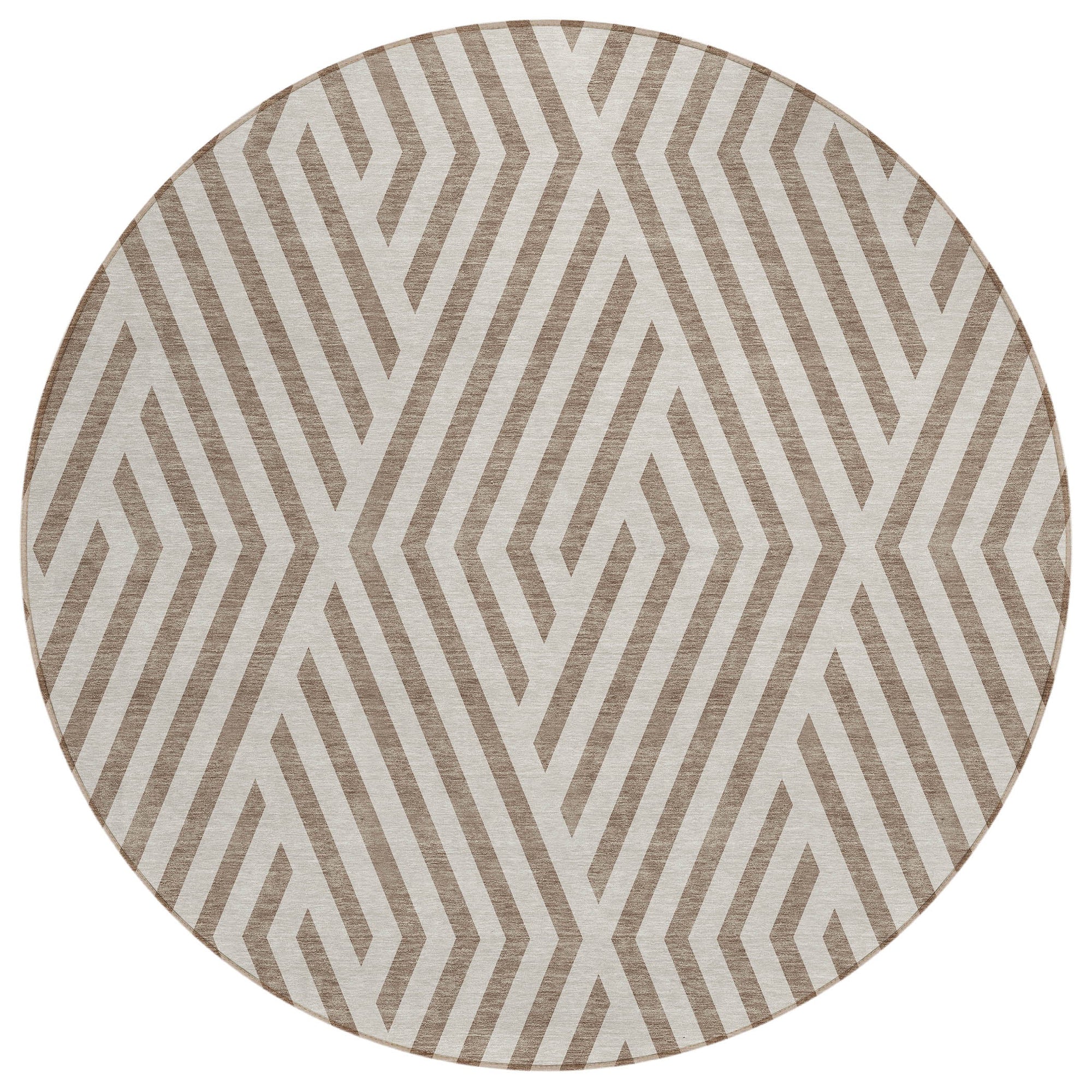 Addison Rugs Geometric Taupe Washable Indoor-Outdoor Rug