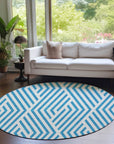 Addison Rugs Geometric Teal Washable Indoor-Outdoor Rug