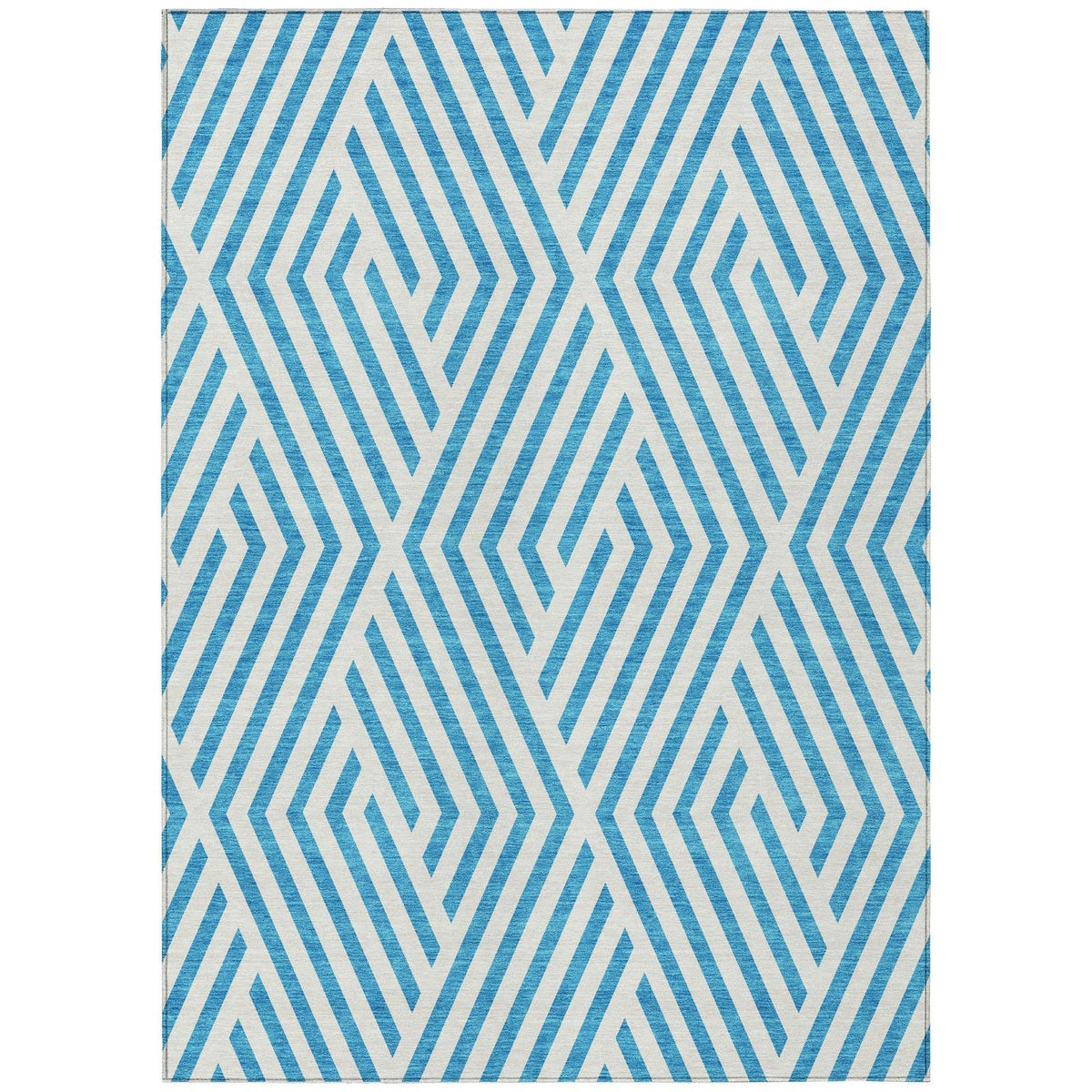 Addison Rugs Geometric Teal Washable Indoor-Outdoor Rug