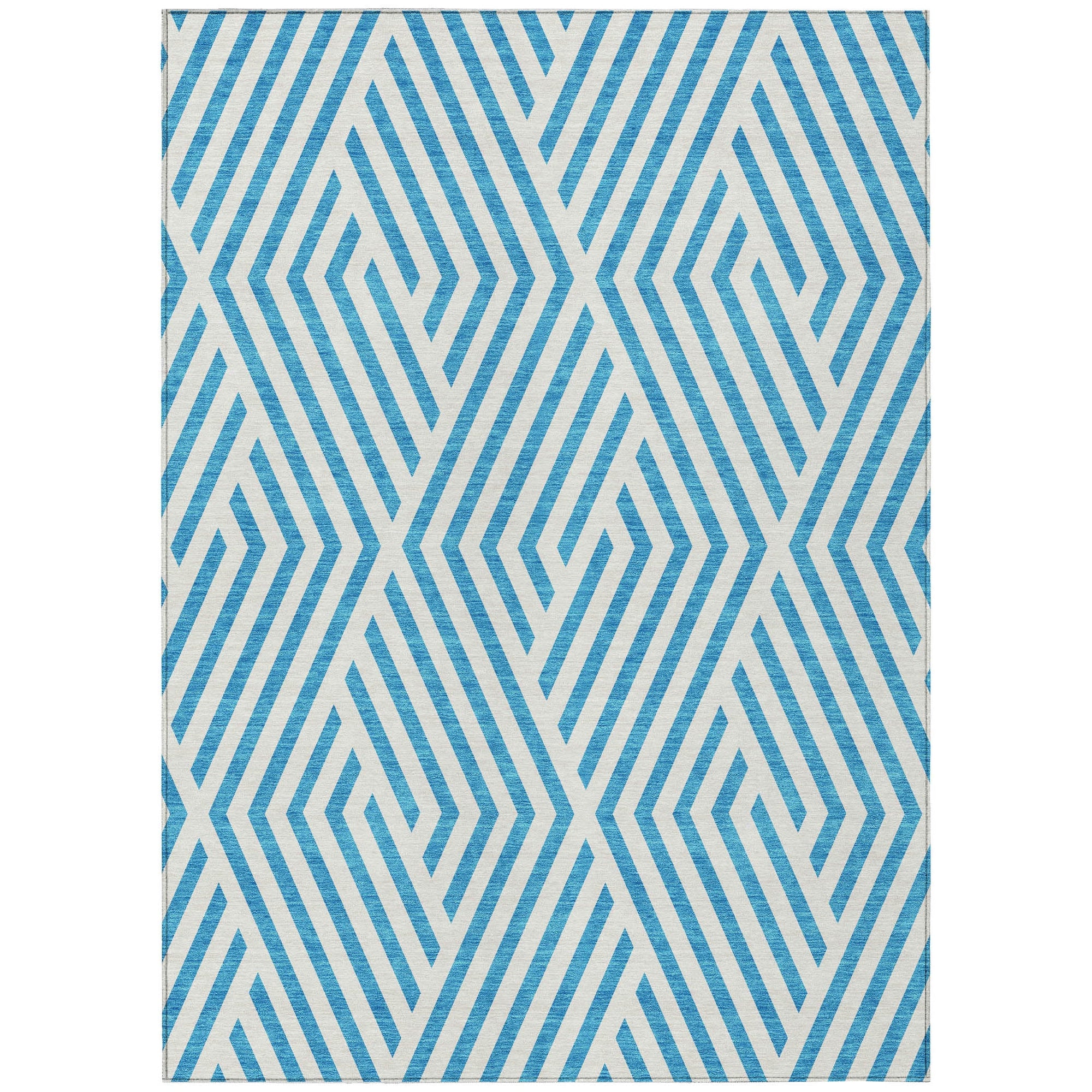 Addison Rugs Geometric Teal Washable Indoor-Outdoor Rug