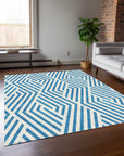 Addison Rugs Geometric Teal Washable Indoor-Outdoor Rug