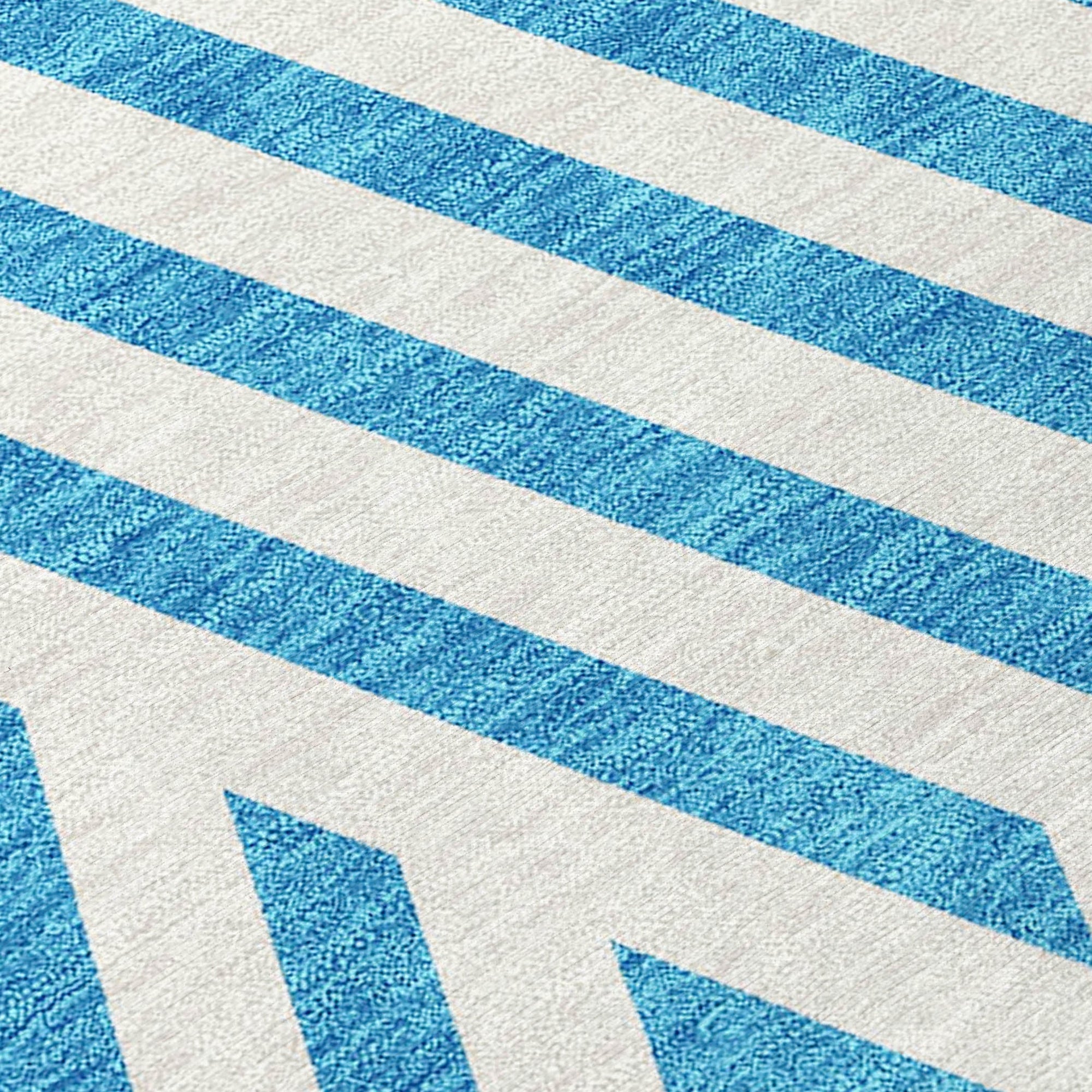 Addison Rugs Geometric Teal Washable Indoor-Outdoor Rug