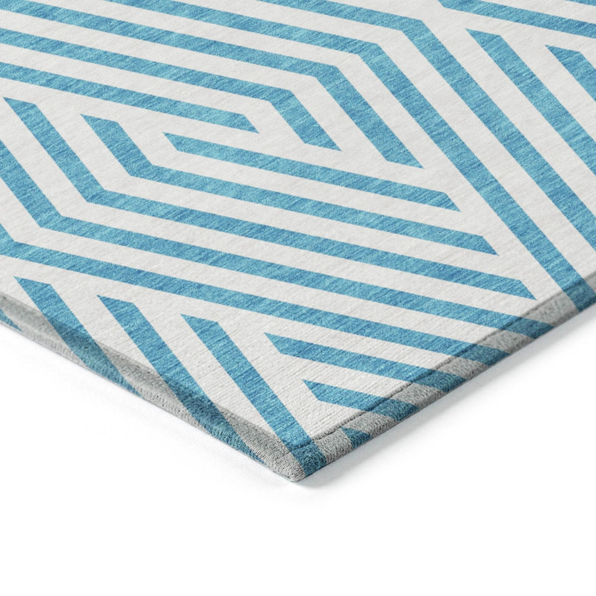 Addison Rugs Geometric Teal Washable Indoor-Outdoor Rug