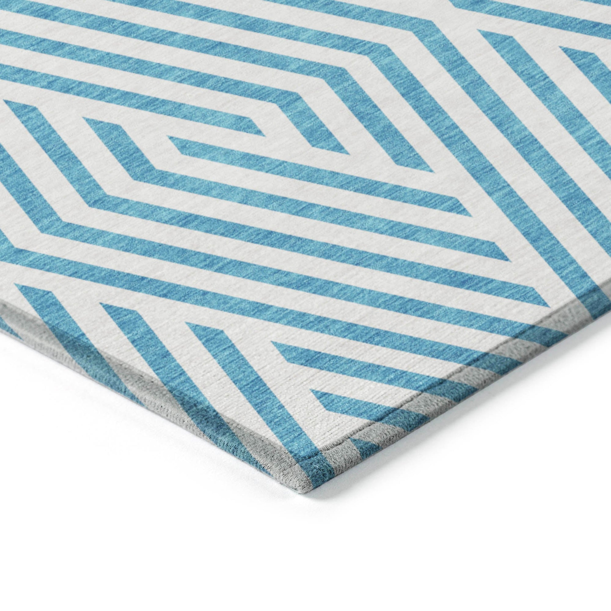 Addison Rugs Geometric Teal Washable Indoor-Outdoor Rug