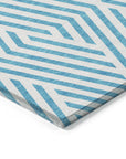Addison Rugs Geometric Teal Washable Indoor-Outdoor Rug