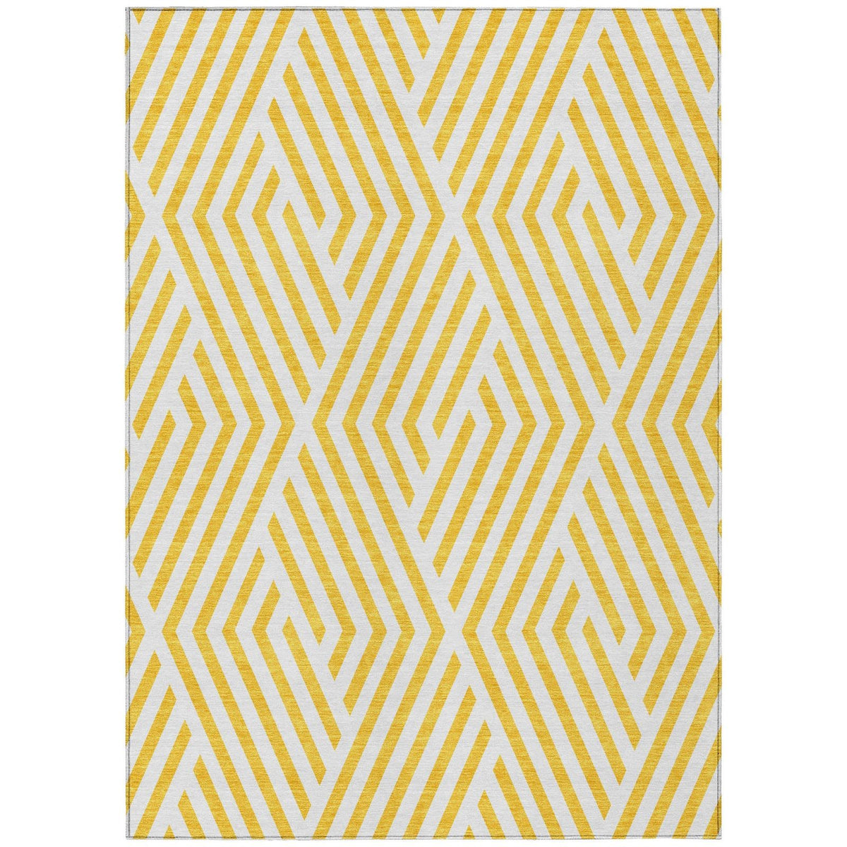 Addison Rugs Geometric Yellow Washable Indoor-Outdoor Rug