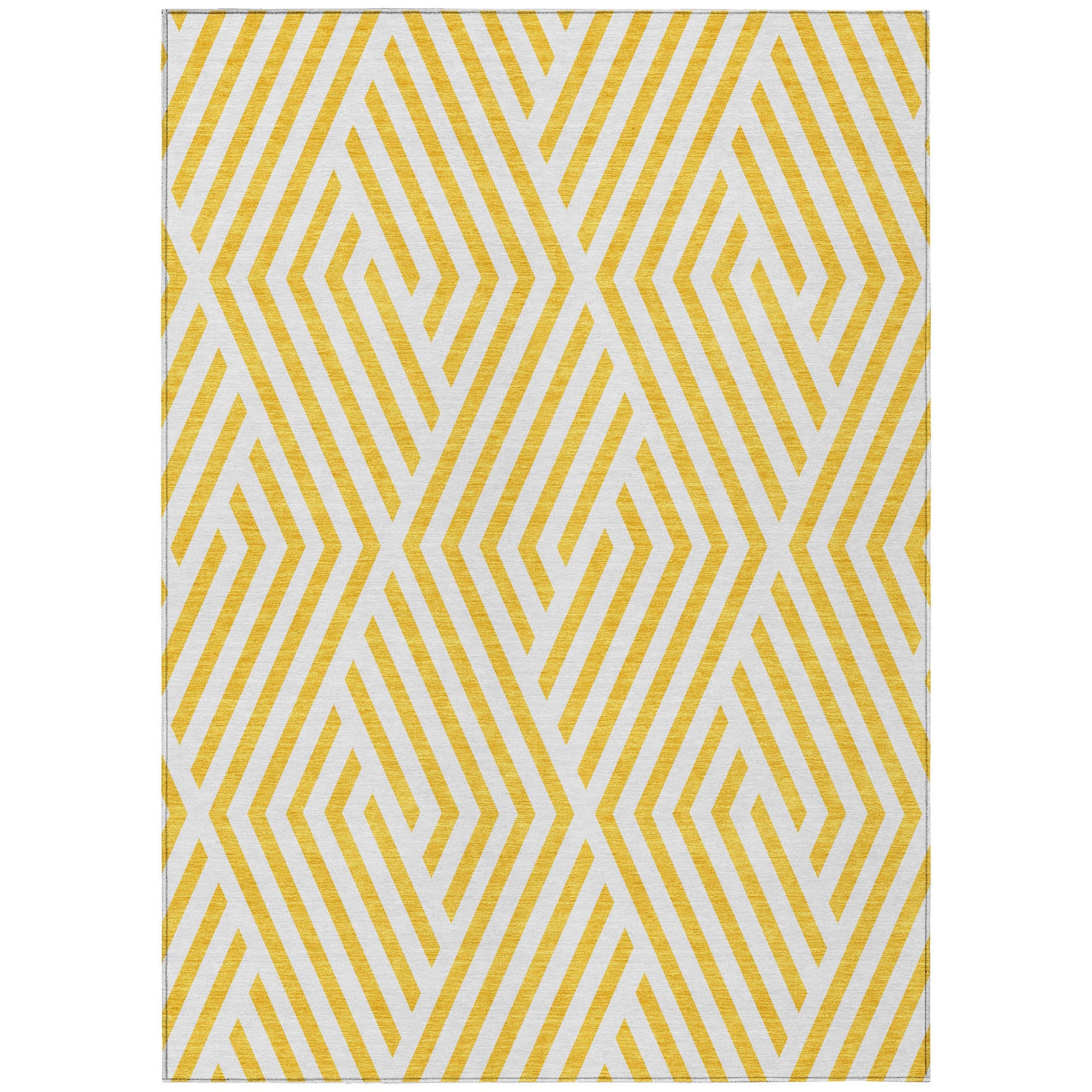 Addison Rugs Geometric Yellow Washable Indoor-Outdoor Rug