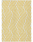 Addison Rugs Geometric Yellow Washable Indoor-Outdoor Rug