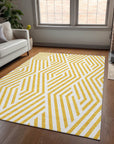 Addison Rugs Geometric Yellow Washable Indoor-Outdoor Rug