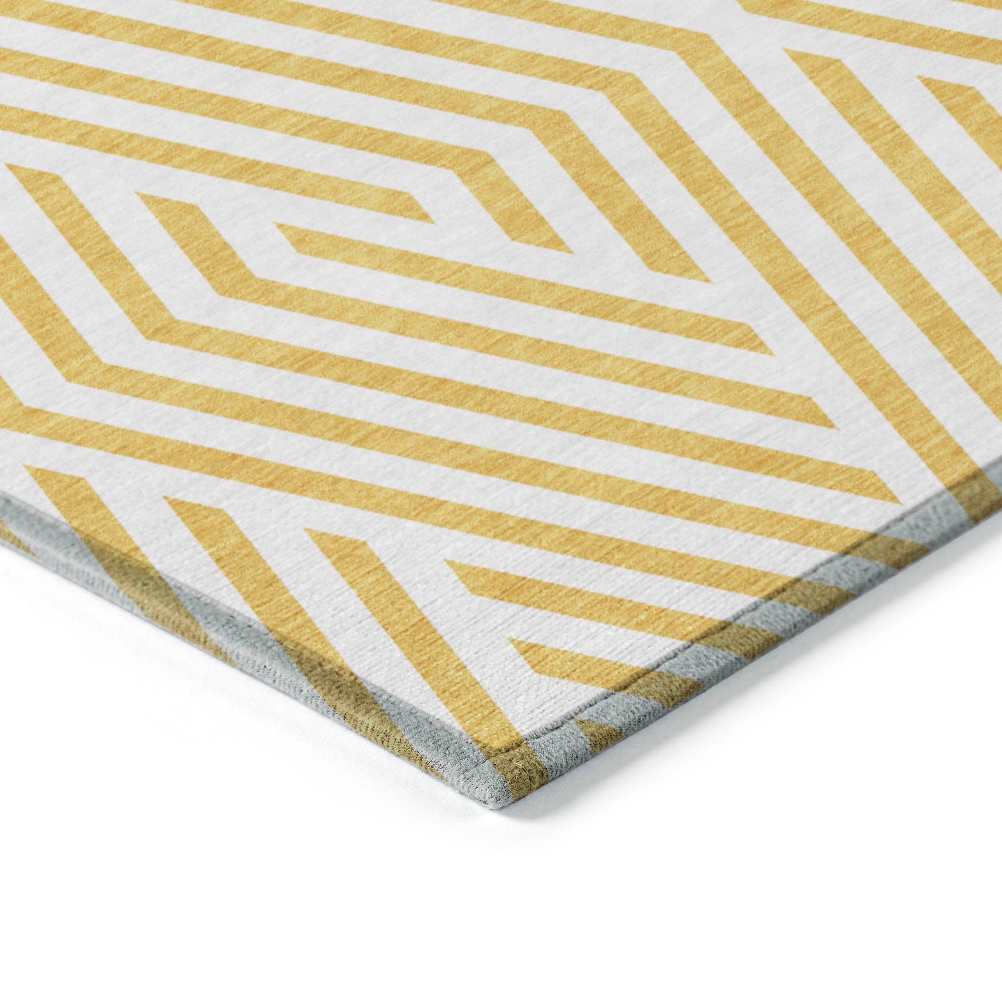 Addison Rugs Geometric Yellow Washable Indoor-Outdoor Rug