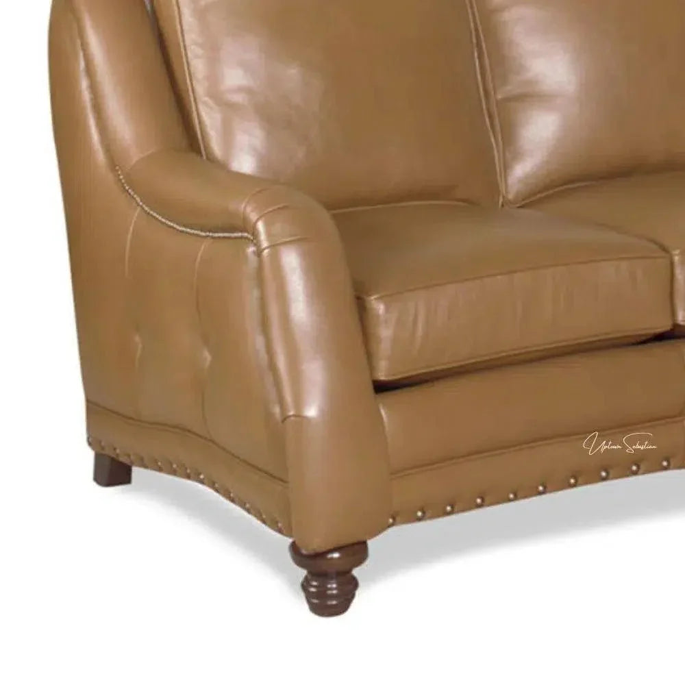 Goldberg 3 Seater Leather Couch Benchmade the USA -- view 3