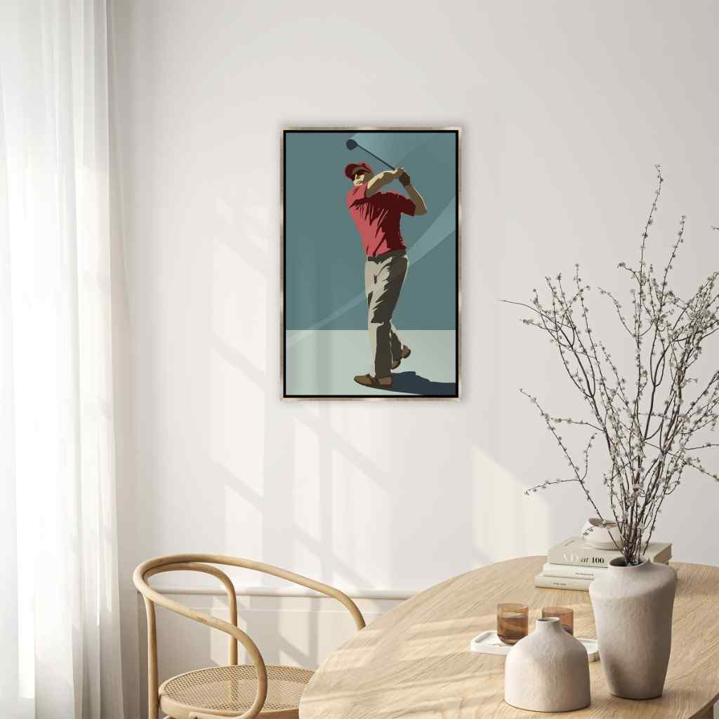 Leftbank Art Golfer Hand Crafted Canvas Art