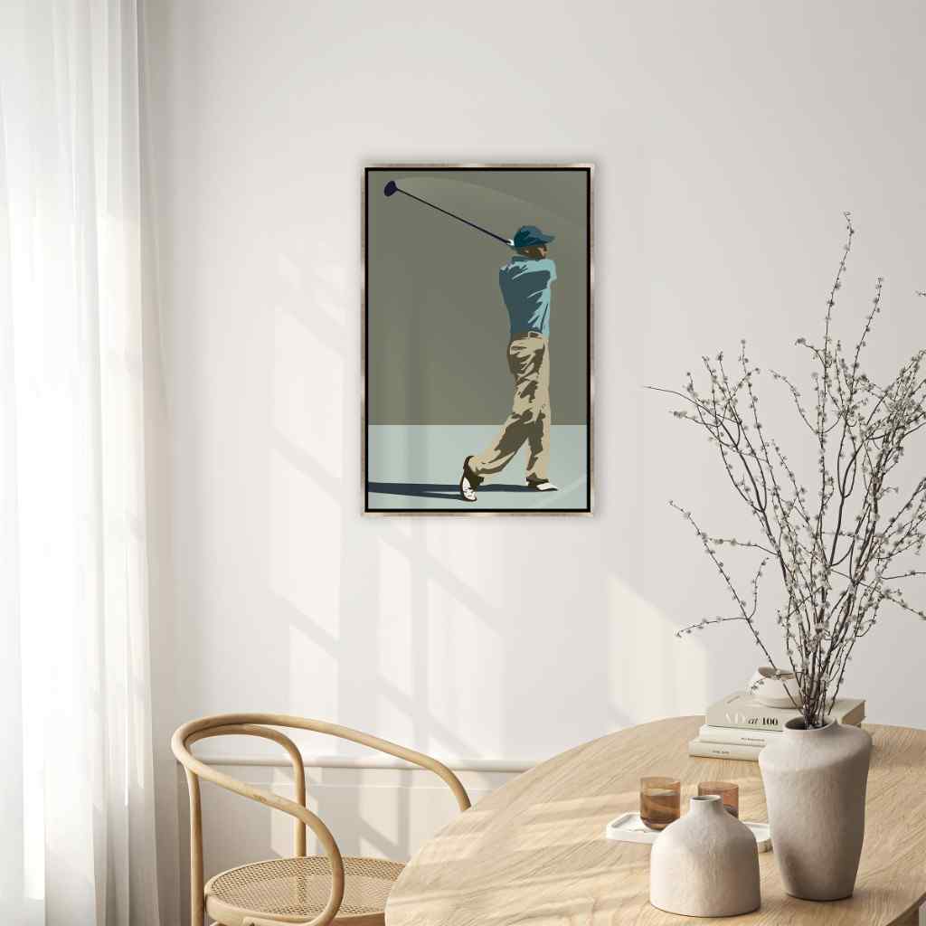 Leftbank Art Golfer Hand Crafted Canvas Art