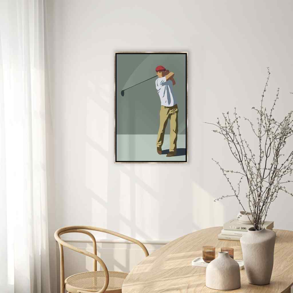 Leftbank Art Golfer Hand Crafted Canvas Art