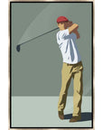 Leftbank Art Golfer Hand Crafted Canvas Art