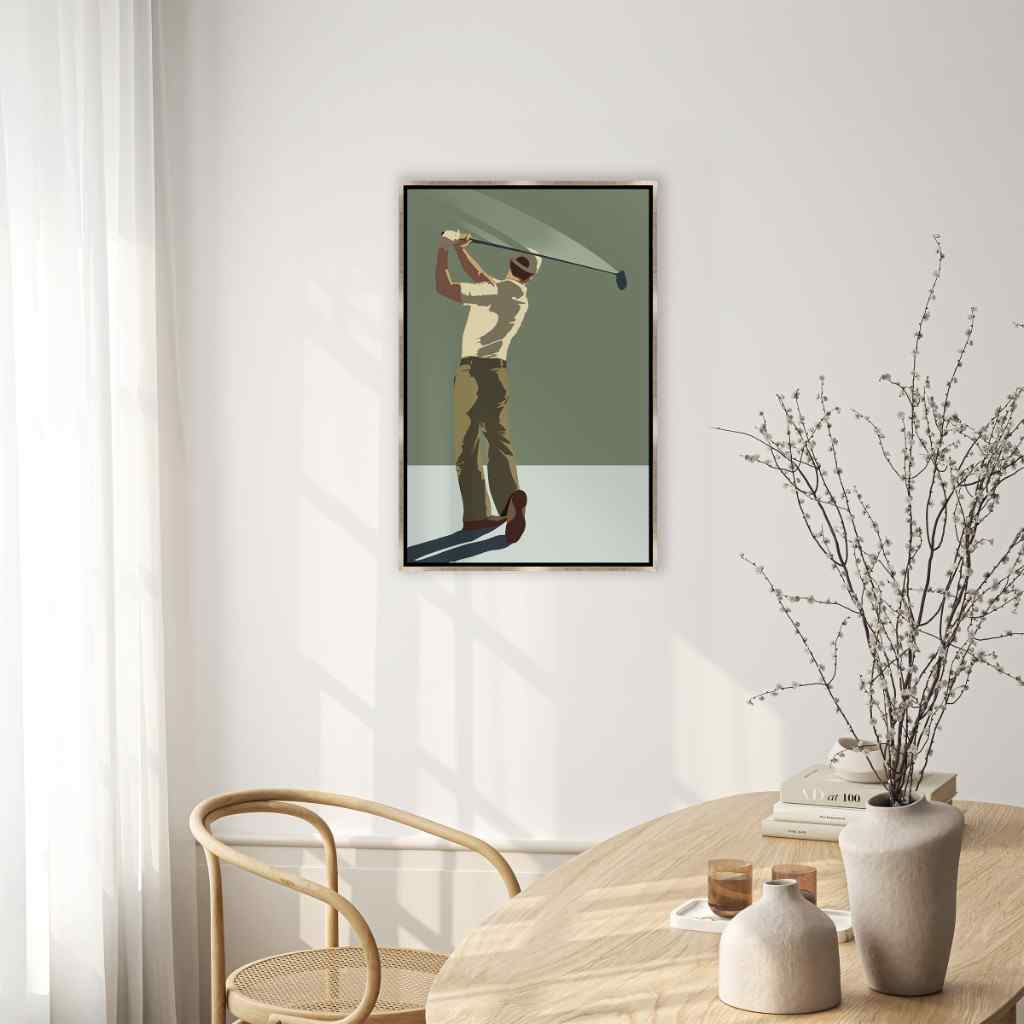 Leftbank Art Golfer Hand Crafted Canvas Art