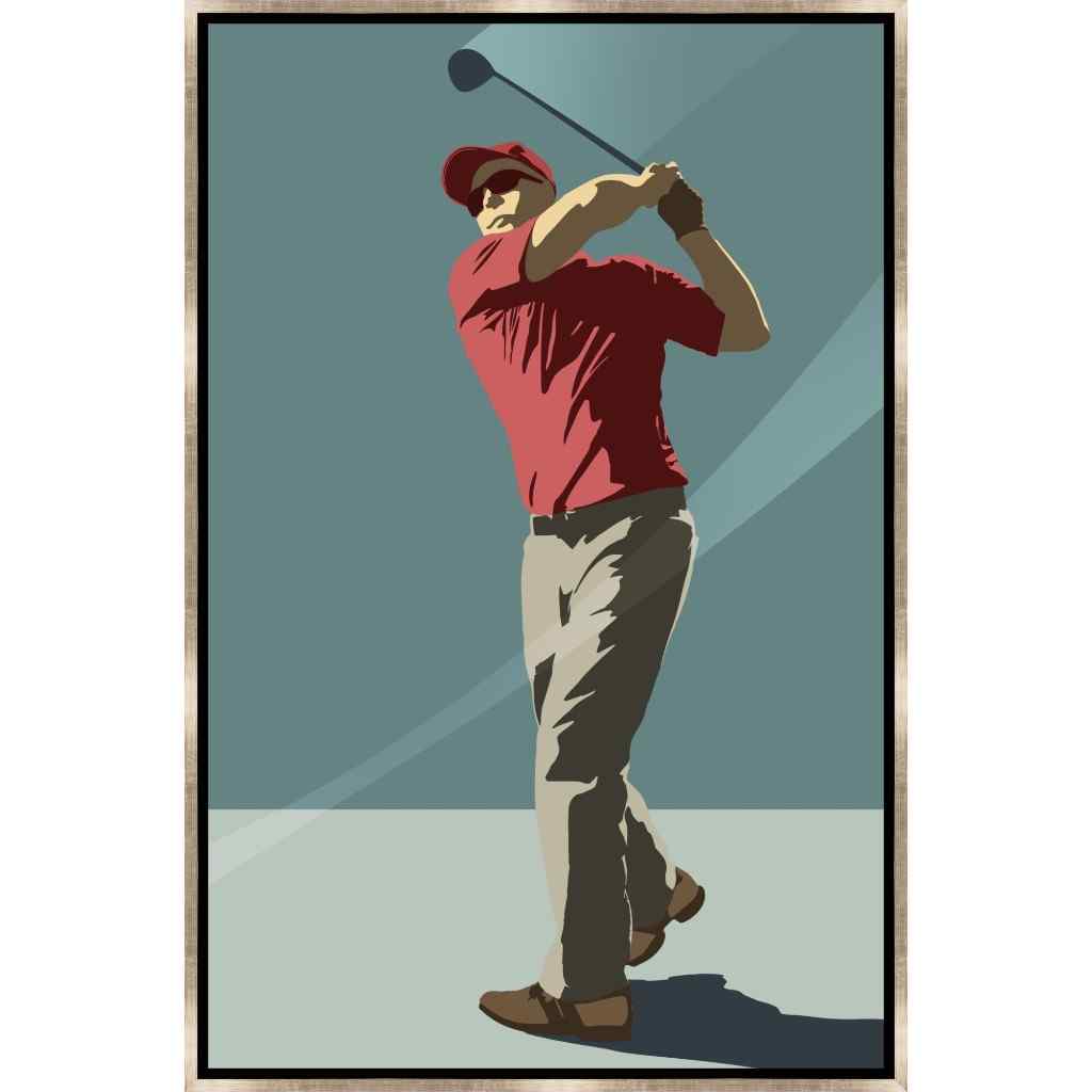 Leftbank Art Golfer Hand Crafted Canvas Art