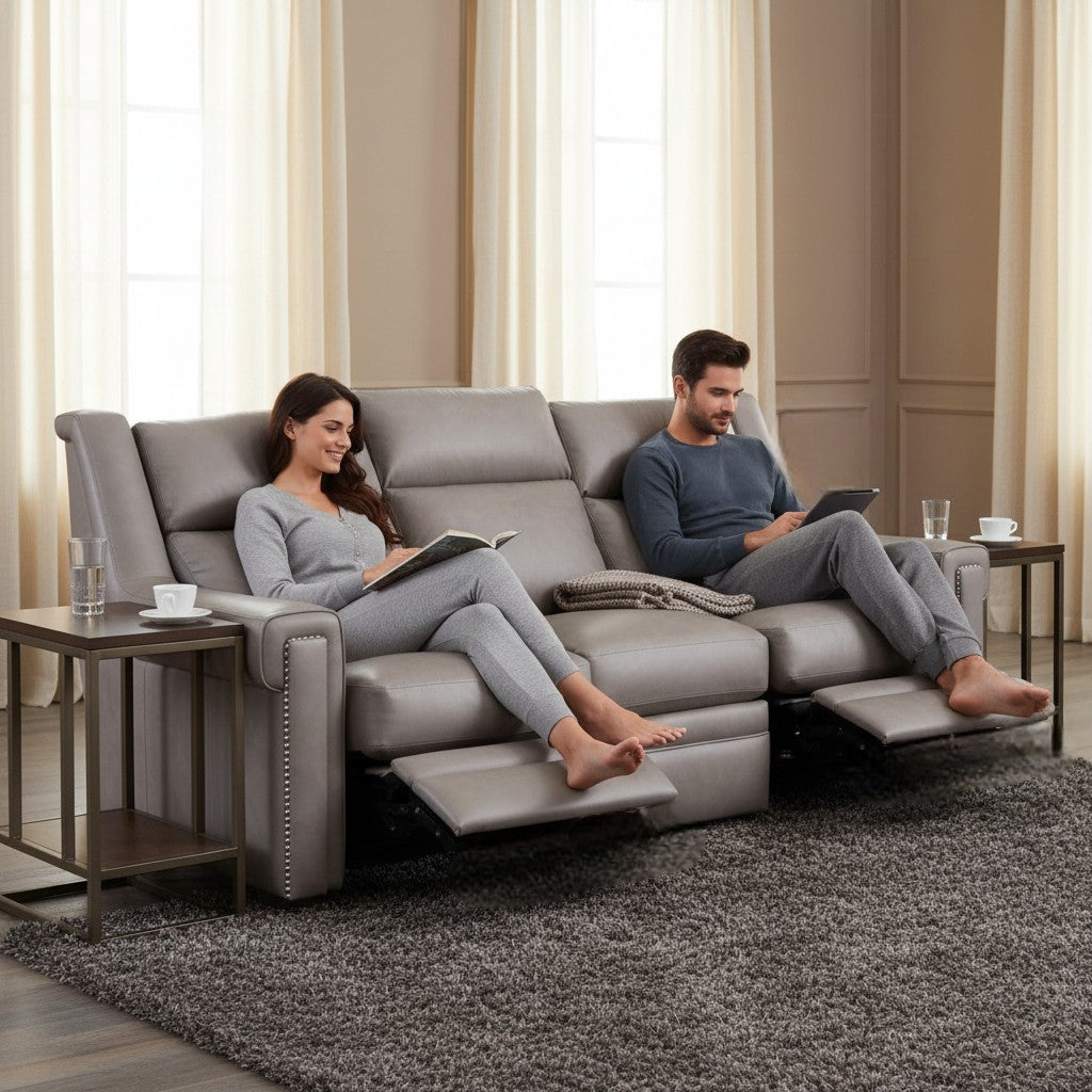 Grandaura Luxury Power Motion Leather Sofa -- view 2