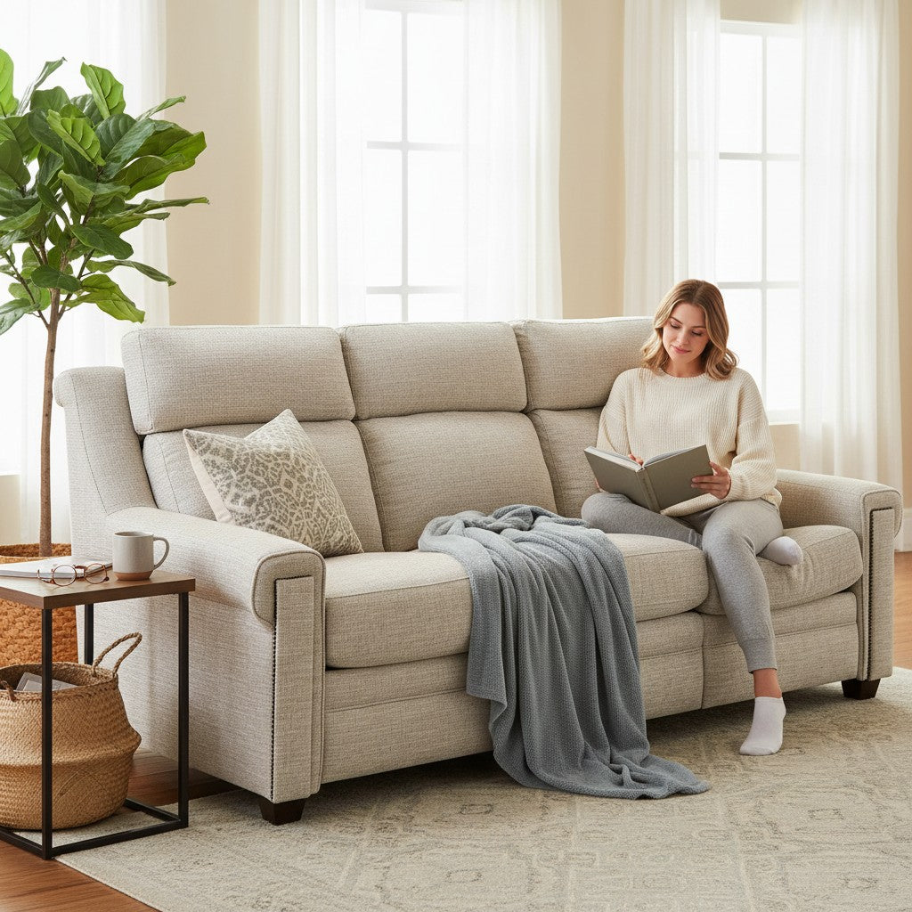 Grandaura Luxury Power Motion Leather Sofa -- view 3