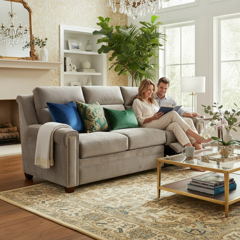 Grandaura Luxury Power Motion Leather Sofa -- view 4