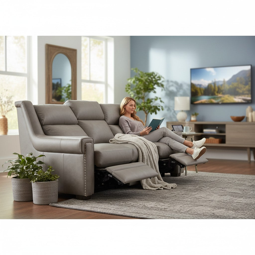 Grandaura Luxury Power Motion Leather Sofa -- view 5