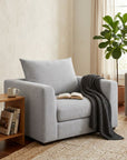 LOOMLAN Custom Upholstery Hedy Low-Profile Deep Seat Fabric Accent Chair