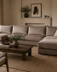 LOOMLAN Custom Upholstery Hedy Low-Profile Deep Seat Fabric Modular Sofa