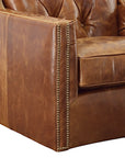 Brandy Top Grain Brown Leather Large Swivel Chair