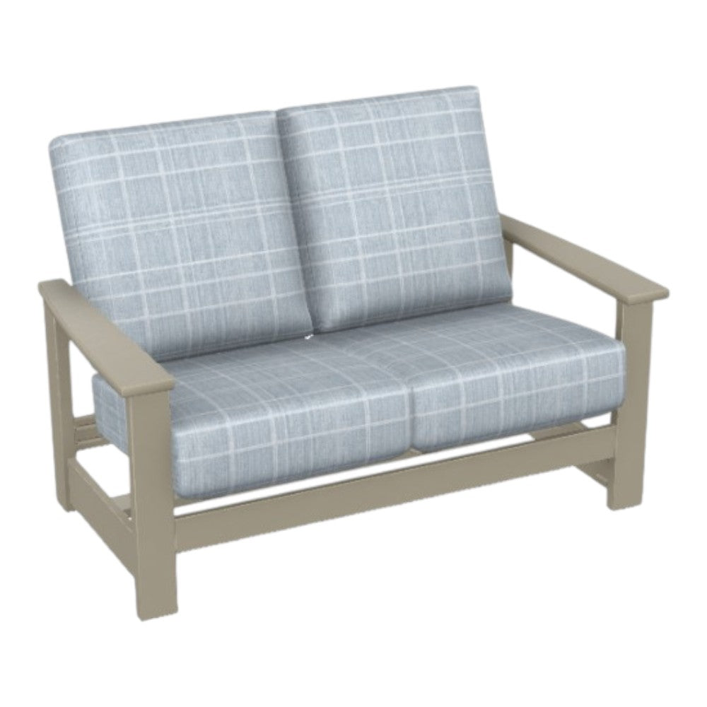 Telescope Leeward Deep Seat Outdoor Loveseat with Independent Hidden Motion