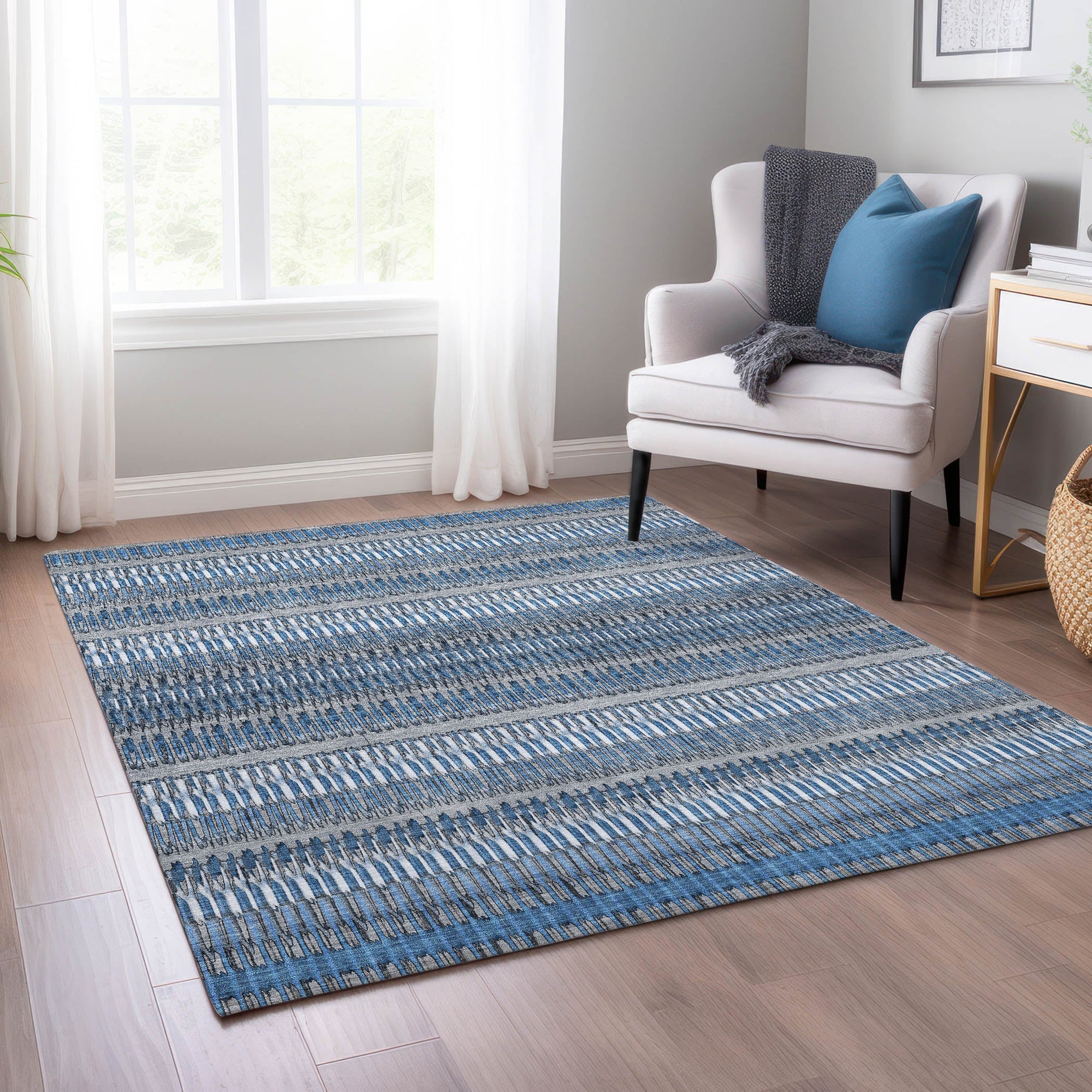 Addison Rugs Hushed Blue Washable Indoor-Outdoor Rug