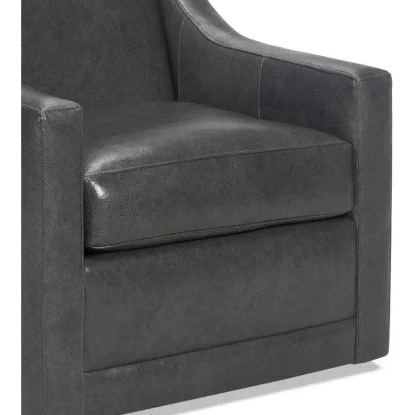Jacob Real Leather Swivel Club Chair -- view 10
